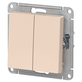 Выключатель Schneider Electric AtlasDesign 2-клавишный сх.5, 10АХ, бежевый, механизм - Электрика, НВА - Выключатели и розетки - Выключатели - магазин электрооборудования amperomvolt.ru